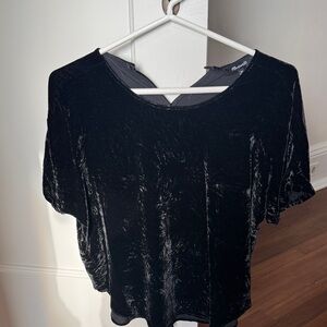 Madewell black Velvet Women's Top